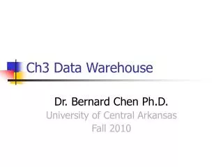 Ch3 Data Warehouse