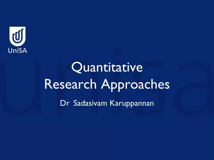 quantitative research approaches dr sadasivam karuppannan