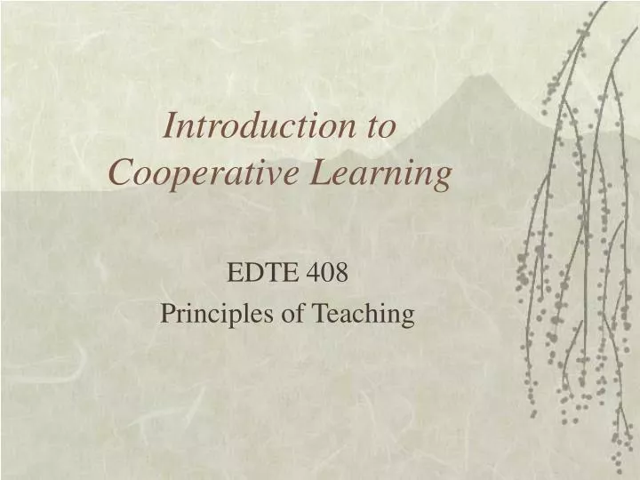introduction to cooperative learning