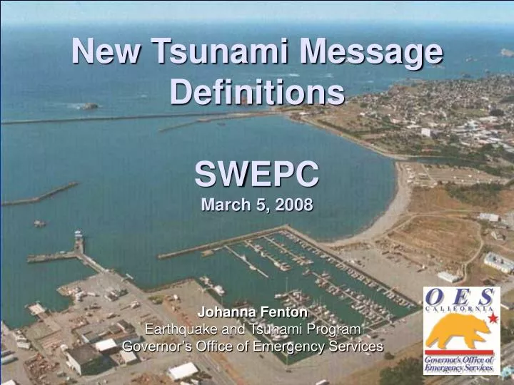 new tsunami message definitions swepc march 5 2008