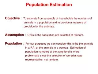 Population Estimation