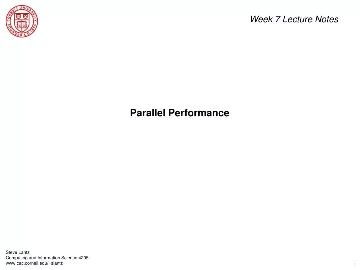 parallel performance