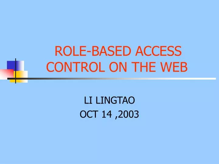 role based access control on the web
