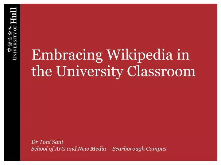 embracing wikipedia in the university classroom