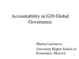 Accountability in G20 Global Governance