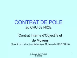 contrat de pole au chu de nice