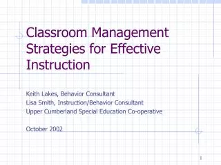 Classroom Management Strategies for Effective Instruction