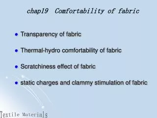 chap19 Comfortability of fabric