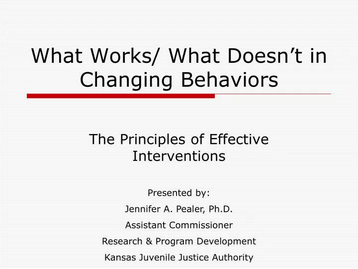 what works what doesn t in changing behaviors