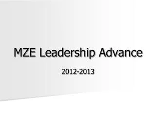 MZE Leadership Advance