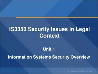 IS3350 Security Issues in Legal Context