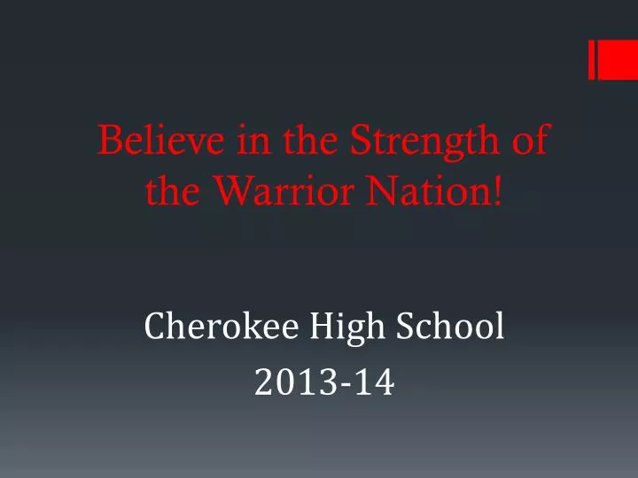 believe in the strength of the warrior nation