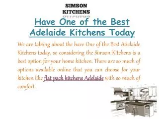 Get the best Flat Pack Kitchens in Adelaide | Simson Kitchen