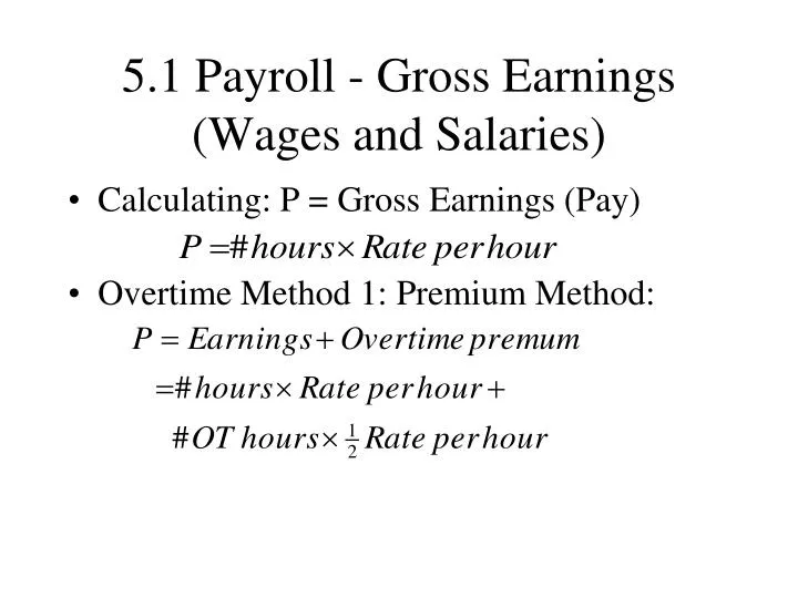5 1 payroll gross earnings wages and salaries