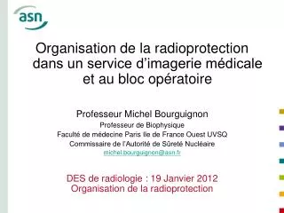 Organisation de la radioprotection dans un service d’imagerie médicale et au bloc opératoire