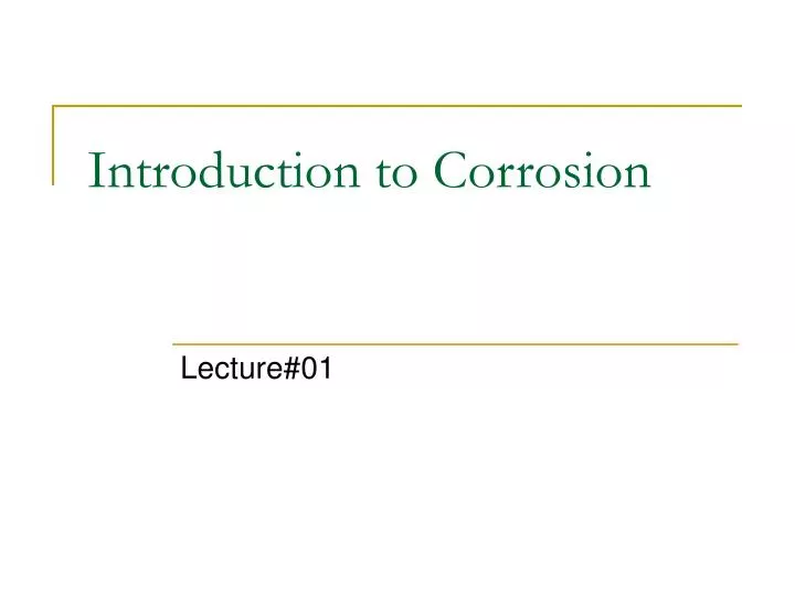 introduction to corrosion