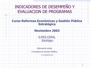 indicadores de desempe o y evaluacion de programas