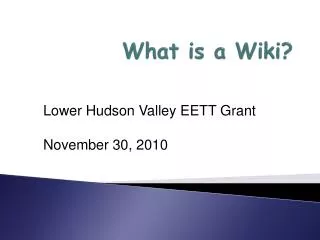What is a Wiki ?