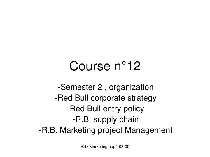course n 12
