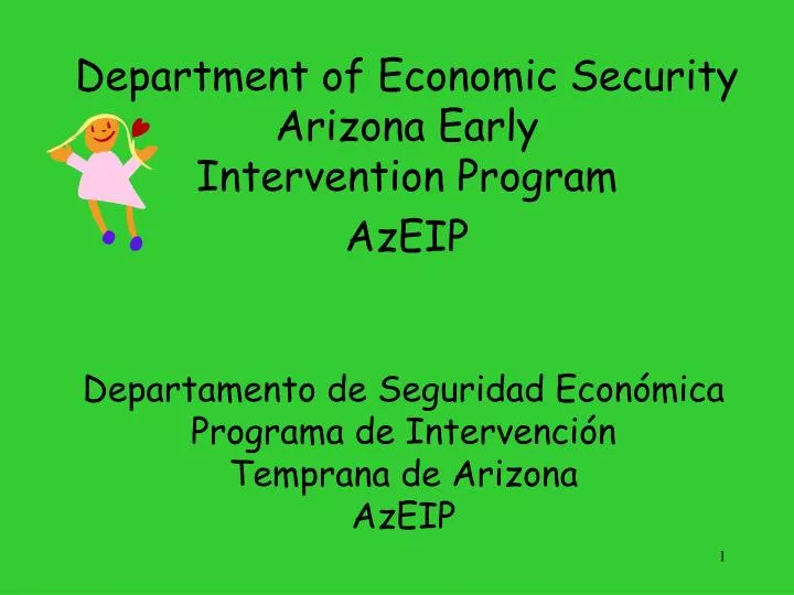 department of economic security arizona early intervention program azeip