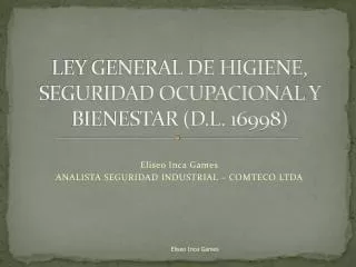 ley general de higiene seguridad ocupacional y bienestar d l 16998