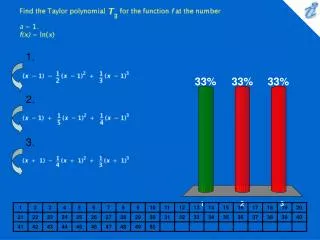 Find the Taylor polynomial {image} for the function f at the number a = 1. f(x) = ln(x)