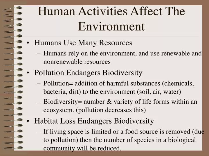 human activities affect the environment