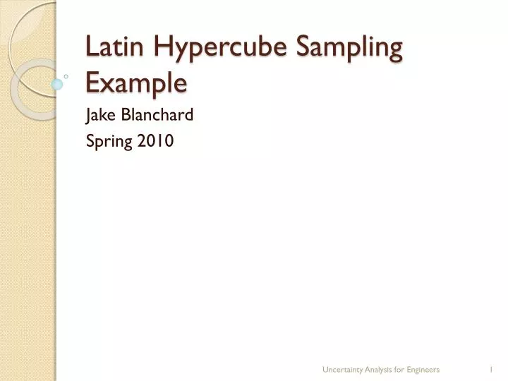 latin hypercube sampling example