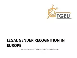 Legal Gender Recognition in Europe