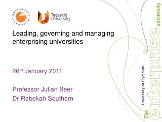 Leading, governing and managing enterprising universities