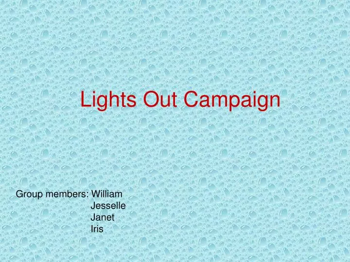 lights out campaign