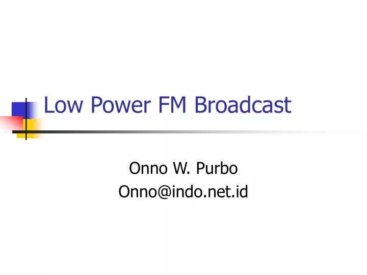 low power fm broadcast