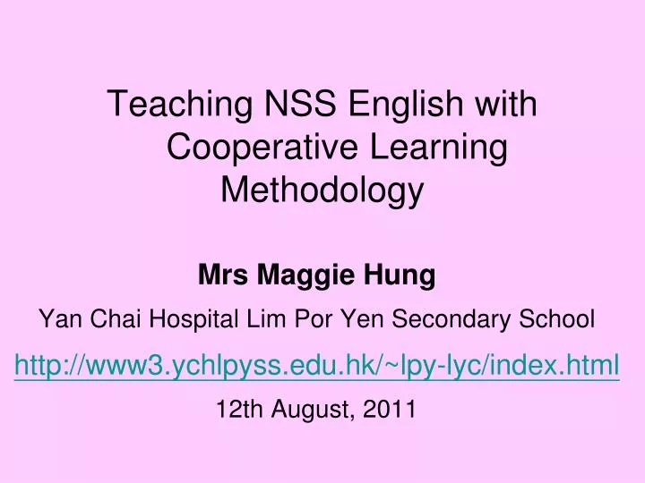 teaching nss english with cooperative learning methodology
