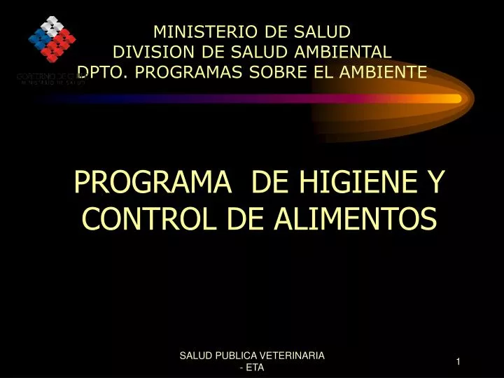 ministerio de salud division de salud ambiental dpto programas sobre el ambiente