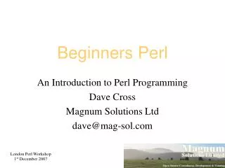 Beginners Perl