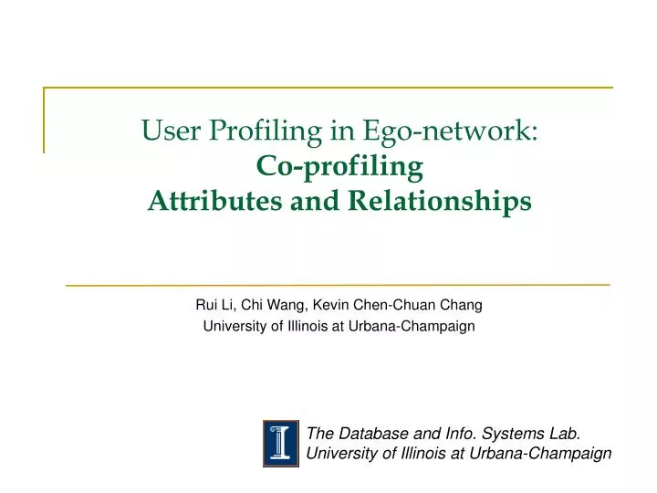 user profiling in ego network co profiling attributes and relationships