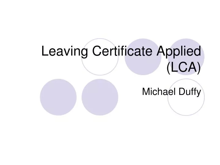 leaving certificate applied lca