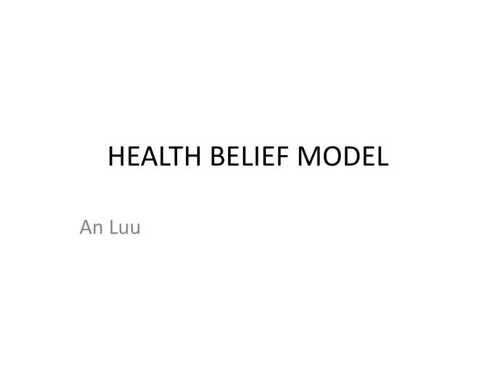 health belief model