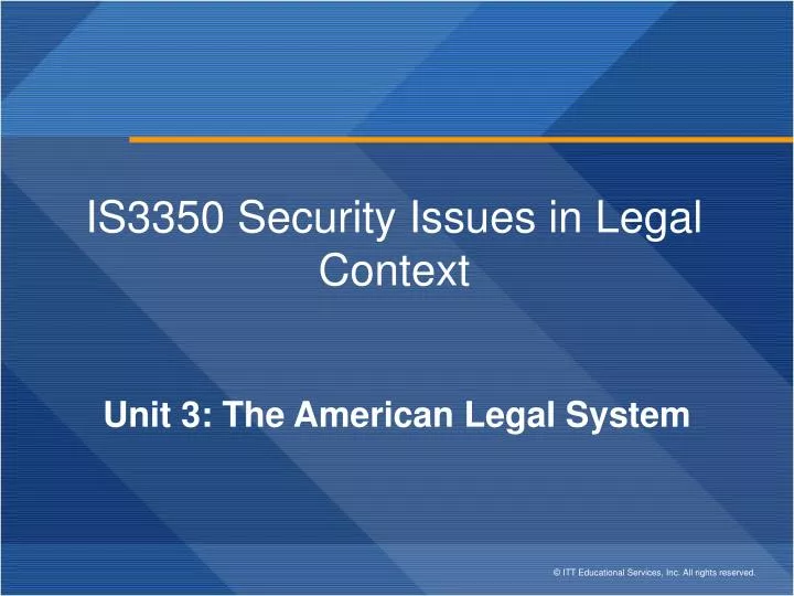 is3350 security issues in legal context