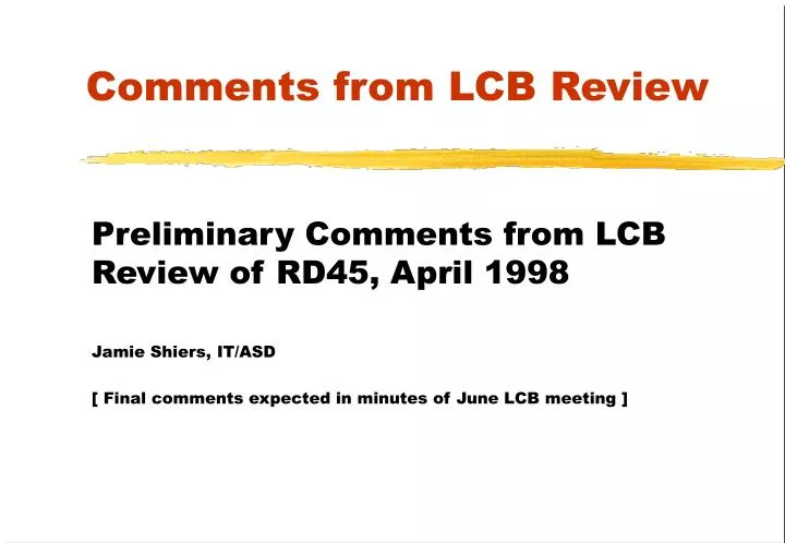 comments from lcb review