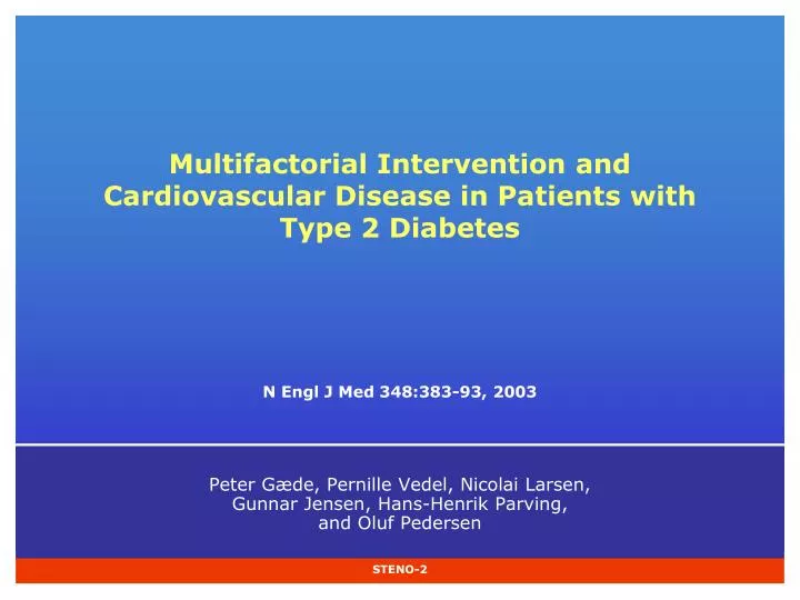 multifactorial intervention and cardiovascular disease in patients with type 2 diabetes