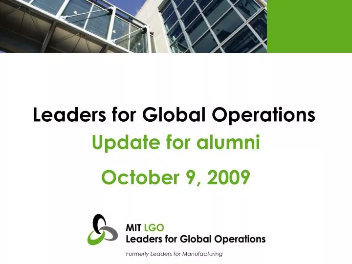 leaders for global operations