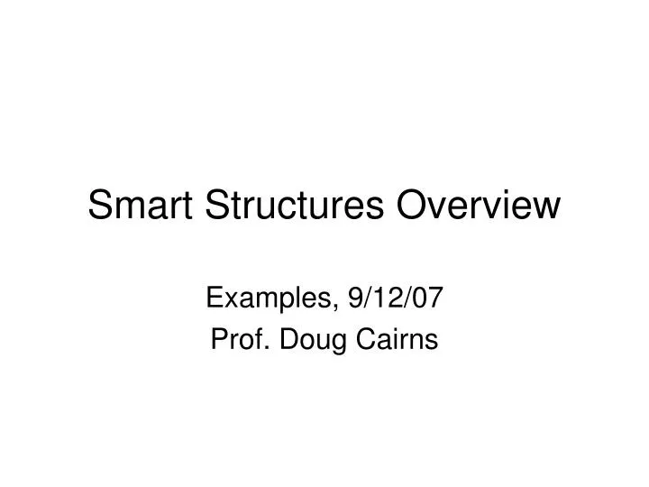 smart structures overview