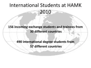 156 incoming exchange students and trainees from 30 different countries