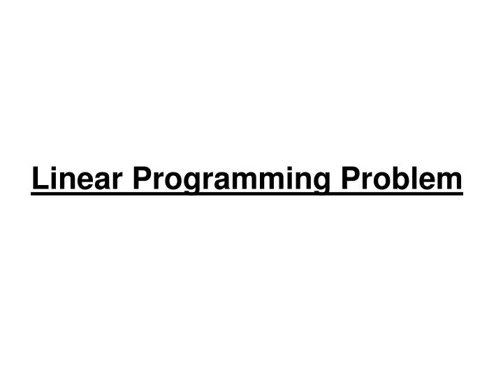 linear programming problem