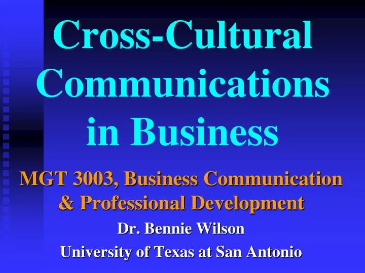 cross cultural communications in business