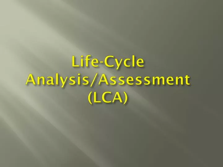 life cycle analysis assessment lca
