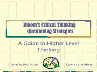Bloom’s Critical Thinking Questioning Strategies