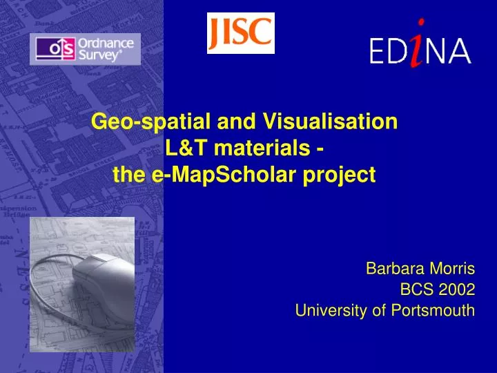 geo spatial and visualisation l t materials the e mapscholar project