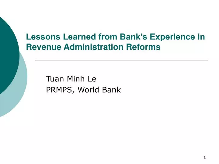 lessons learned from bank s experience in revenue administration reforms